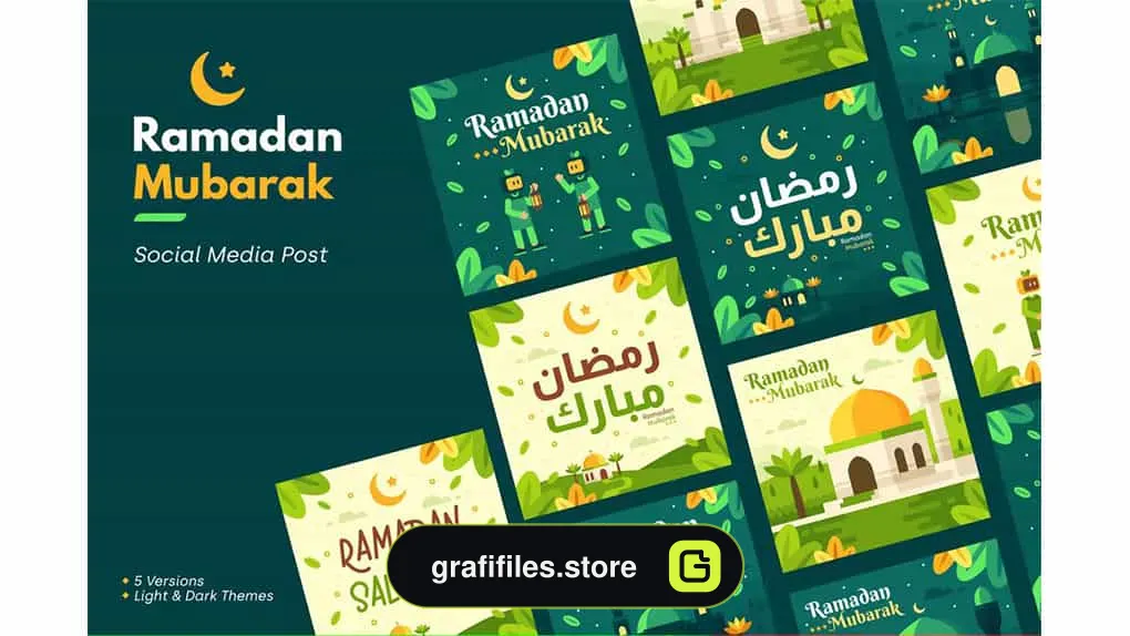 طرح وکتور پست رمضان شبکه اجتماعی