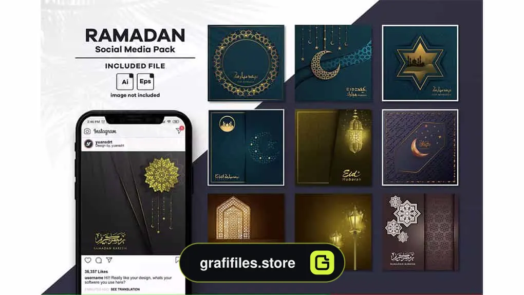 وکتور پست رمضان شبکه اجتماعی