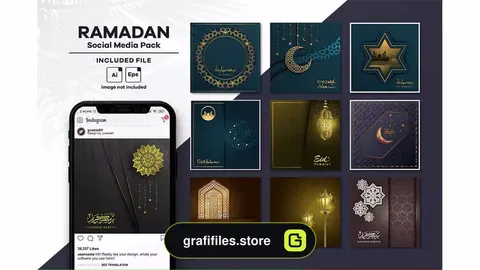 وکتور پست رمضان شبکه اجتماعی
