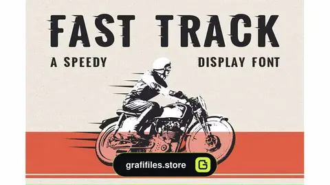 فونت انگلیسی Fast Track - A Speedy Display Font