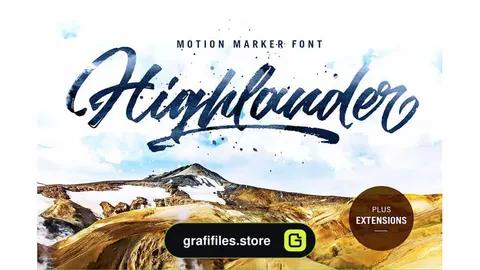 فونت انگلیسی Highlander marker script