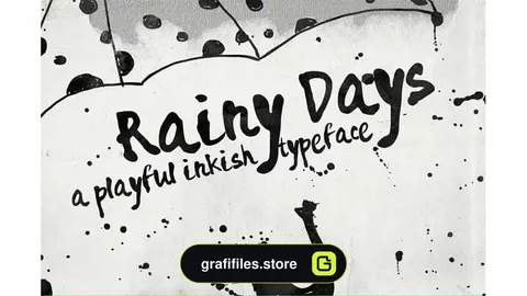 فونت انگلیسی جوهری Rainy Days - a Playful typeface