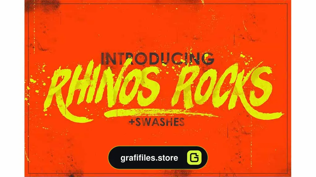 فونت انگلیسی Rhinos Rocks Brush Font