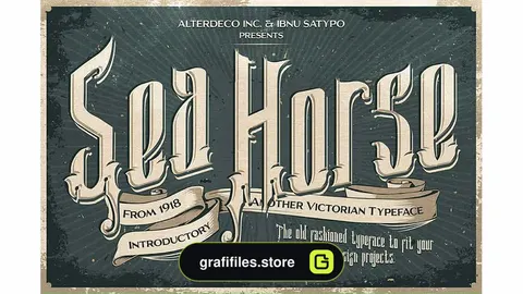 فونت انگلیسی اسب دریایی Sea Horse Typeface
