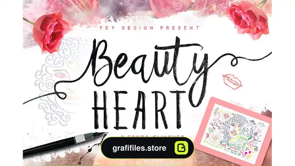 فونت انگلیسی Beauty Heart Script