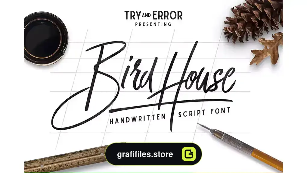 فونت انگلیسی Bird House Script