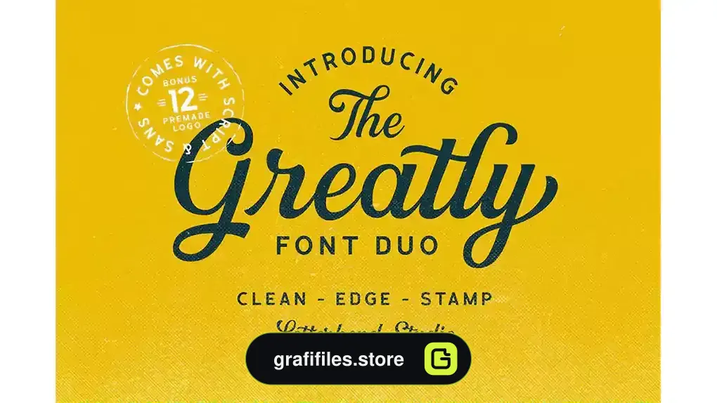 فونت انگلیسی Greatly Font Duo + Logo Templates