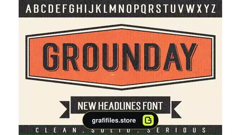 فونت انگلیسی Grounday Typeface