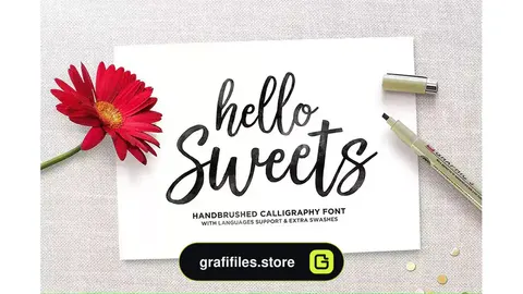فونت انگلیسی Hello Sweets Script