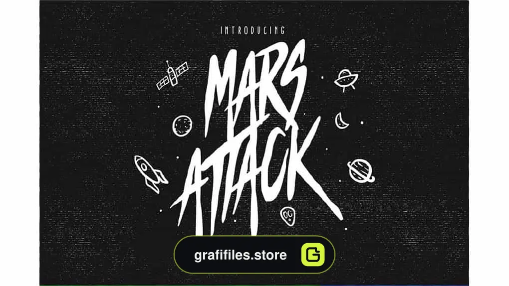 فونت انگلیسی Mars Attack Typeface