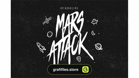 فونت انگلیسی Mars Attack Typeface
