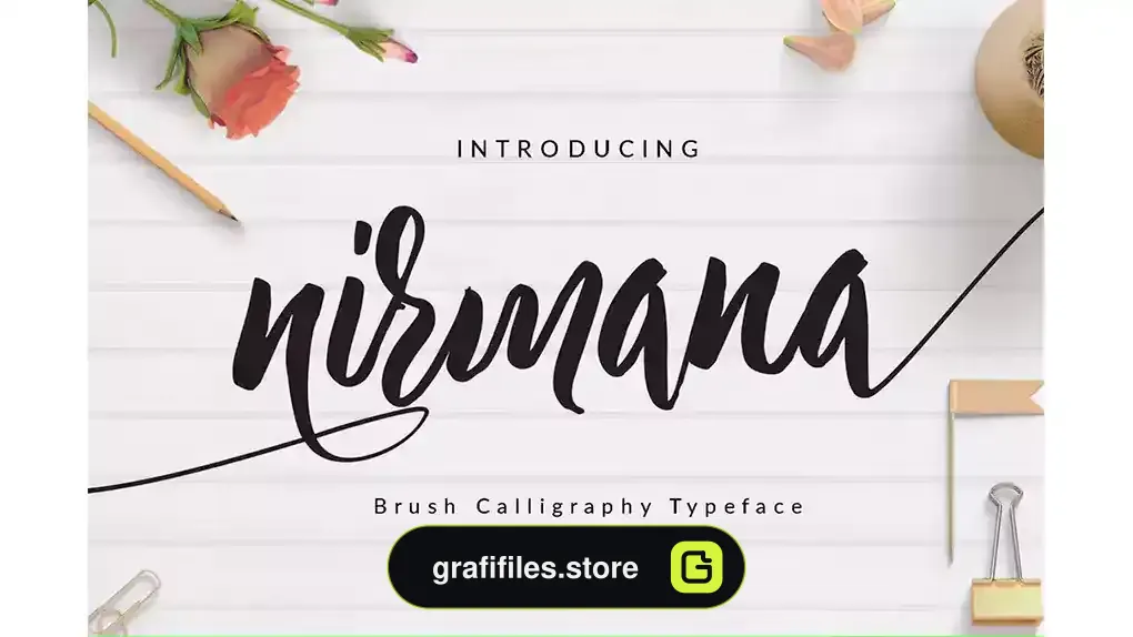 فونت انگلیسی Nirmana Brush Font Wedding
