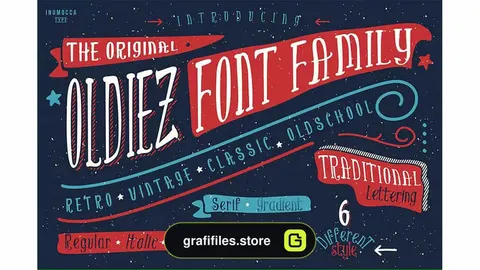 فونت انگلیسی Oldiez Family Font