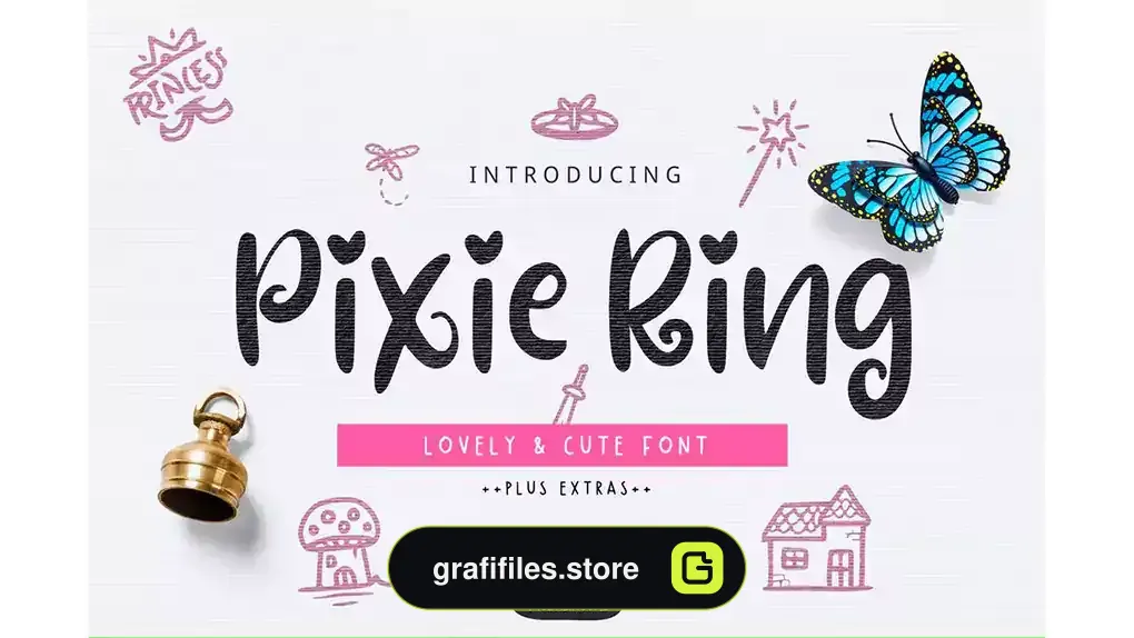 فونت انگلیسی Pixie Ring Font with Illustrations