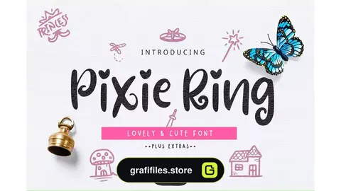 فونت انگلیسی Pixie Ring Font with Illustrations