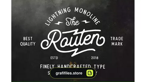 فونت انگلیسی Routen Lightning Monoline