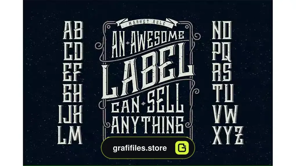 فونت انگلیسی Whiskey label font