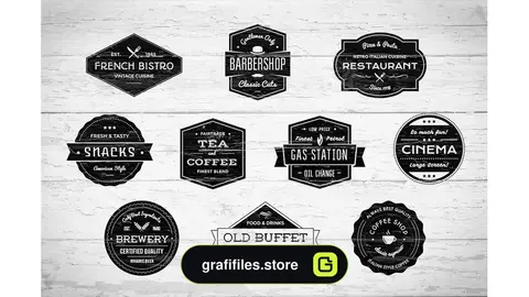 طرح لایه باز برچسب رترو Retro Badges/Insignias