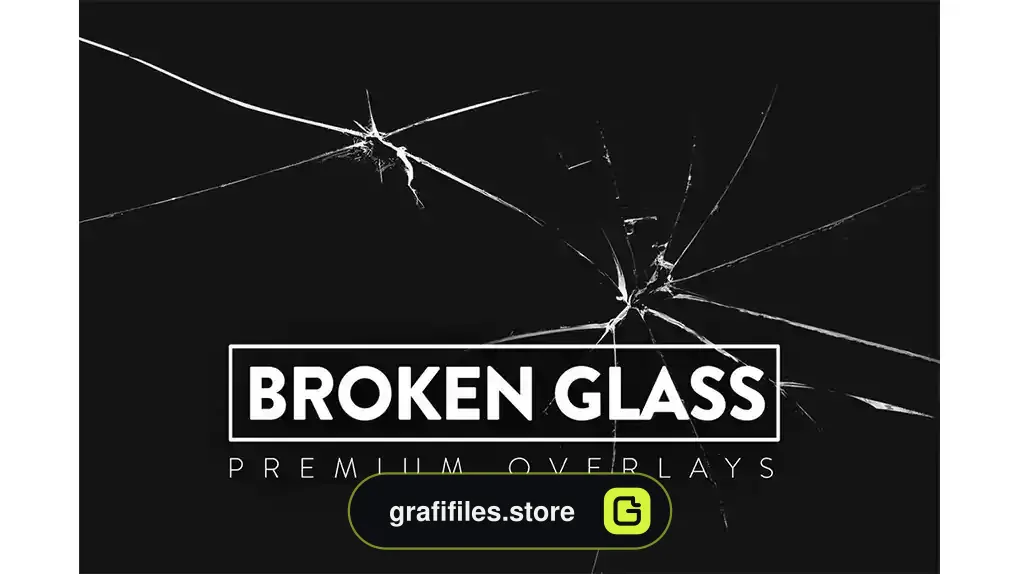 افکت شیشه شکسته روی عکس و تصاویر Broken Glass Overlays
