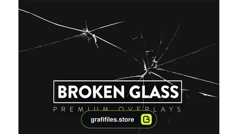 افکت شیشه شکسته روی عکس و تصاویر Broken Glass Overlays