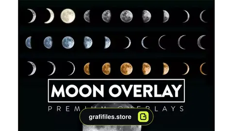 افکت ماه روی عکس و تصاویر Moon Overlays