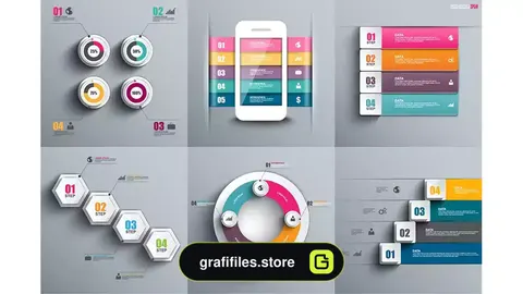 وکتور اینفوگرافیک سه بعدی 3D Infographics