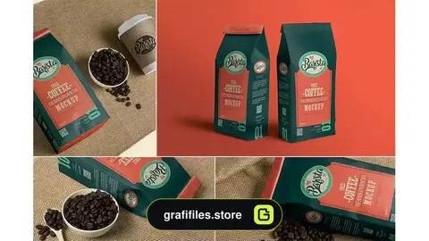 موکاپ پاکت قهوه