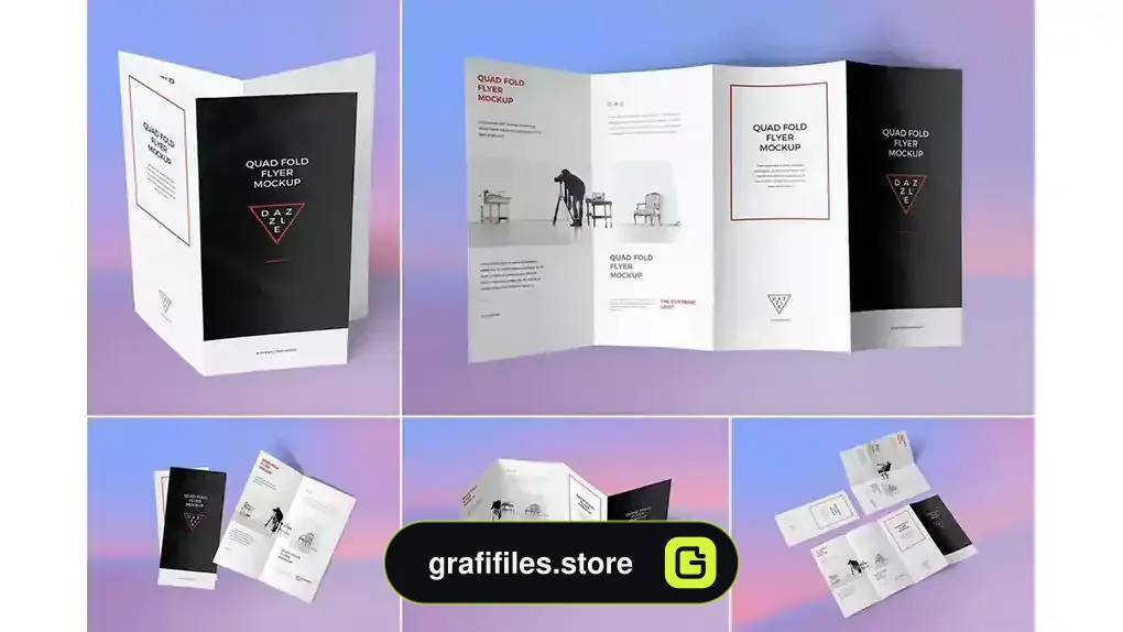 موکاپ بروشور Fold Brochure Mockups