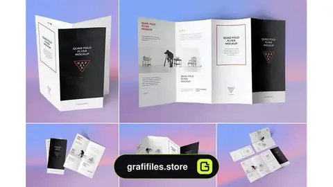 موکاپ بروشور Fold Brochure Mockups