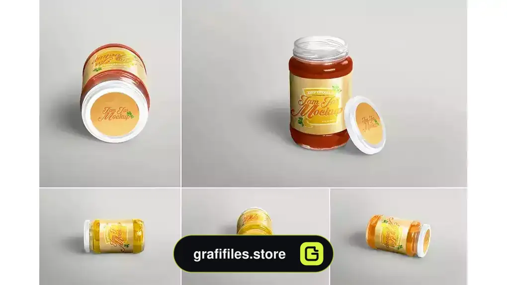 موکاپ شیشه مربا Jam Jar Mockups