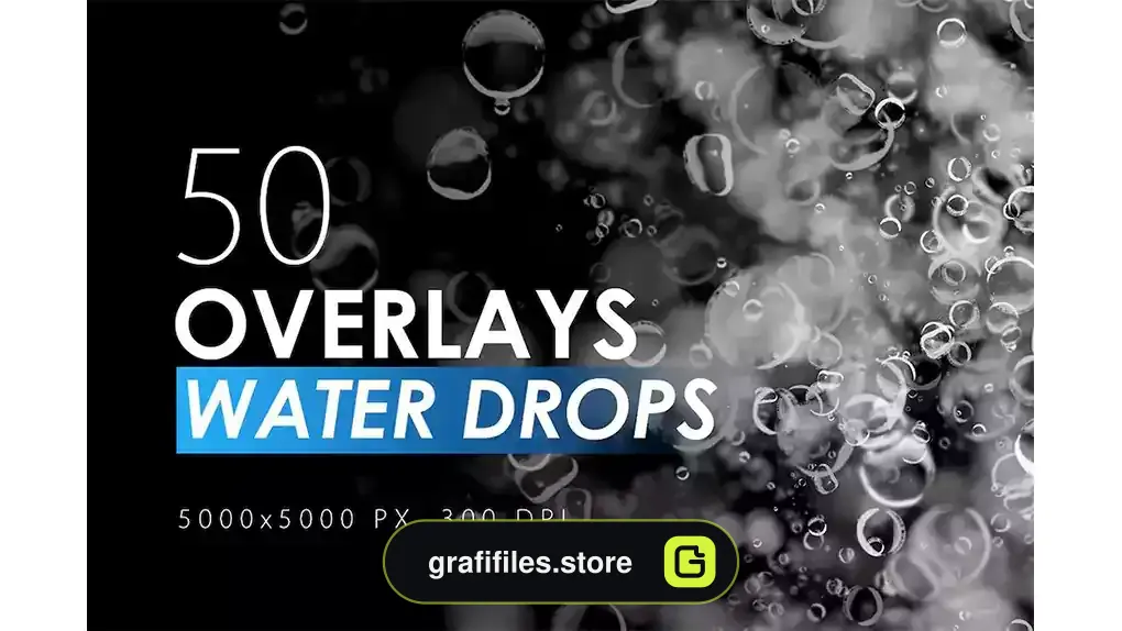 افکت قطرات آب روی عکس و تصاویر Water Drops Overlays