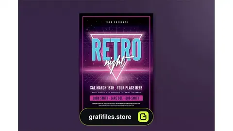 طرح لایه باز تراکت 80s Retro Flyer