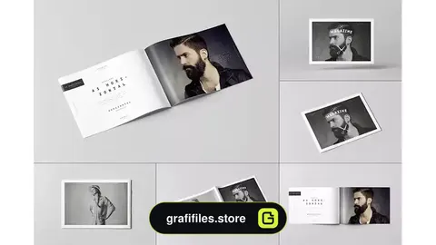 موکاپ بروشور A5 Horiozontal Brochure Mock-up
