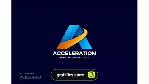 طرح لایه باز لوگو انتزاعی Abstract Letter A Logo