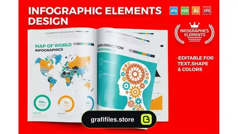 وکتور اجزای اینفوگرافیک Big Infographics Elements