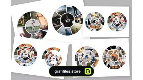 موکاپ قاب عکس Circle Photo Frame Templates