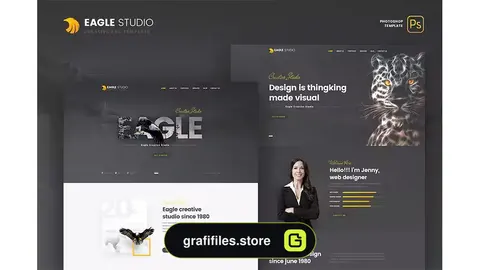 طرح لایه باز وبسایت نمونه کار Eagle Studio - Creative PSD Template