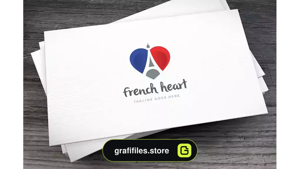 وکتور لوگو نامه French Heart Letter A Logo Template