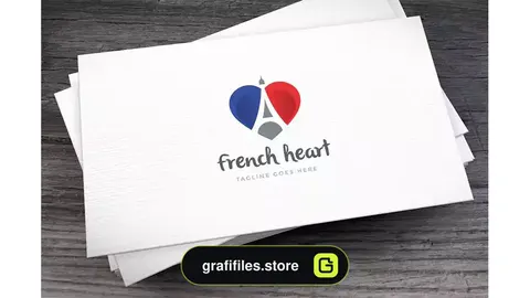 وکتور لوگو نامه French Heart Letter A Logo Template