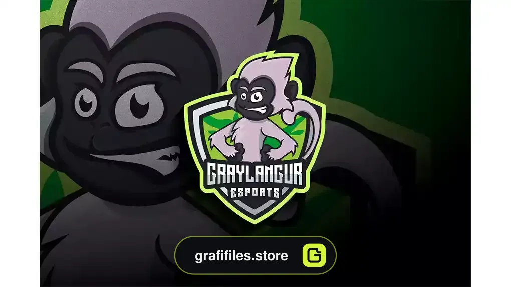 وکتور لوگو Gray Langur Esports - Mascot & Esport Logo