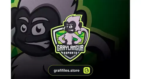 وکتور لوگو Gray Langur Esports - Mascot & Esport Logo
