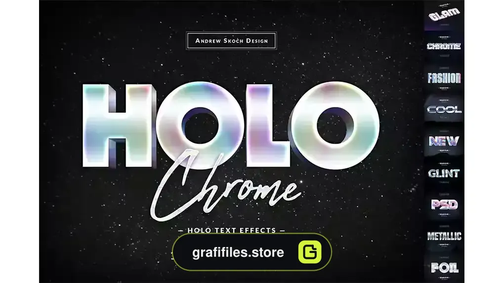افکت متن هولوکروم Holochrome Text Effects