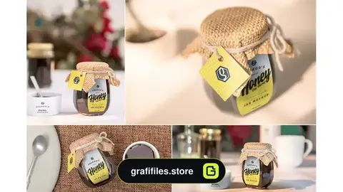 موکاپ شیشه عسل Honey Jar Mockups