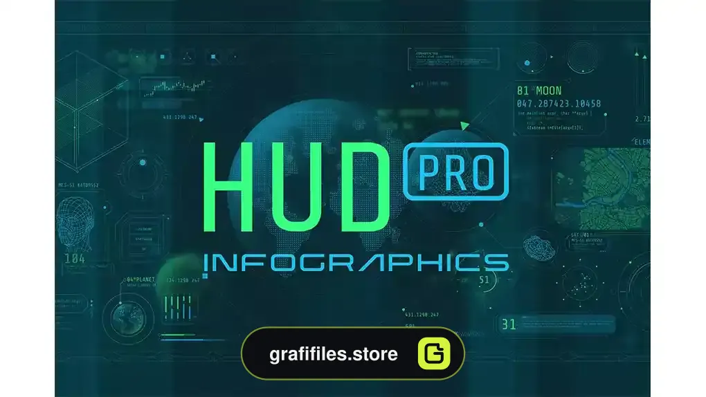 فایل لایه باز المان اینفوگرافیک HUD Pro Infographic Elements