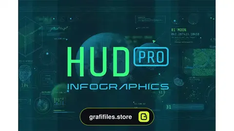 فایل لایه باز المان اینفوگرافیک HUD Pro Infographic Elements