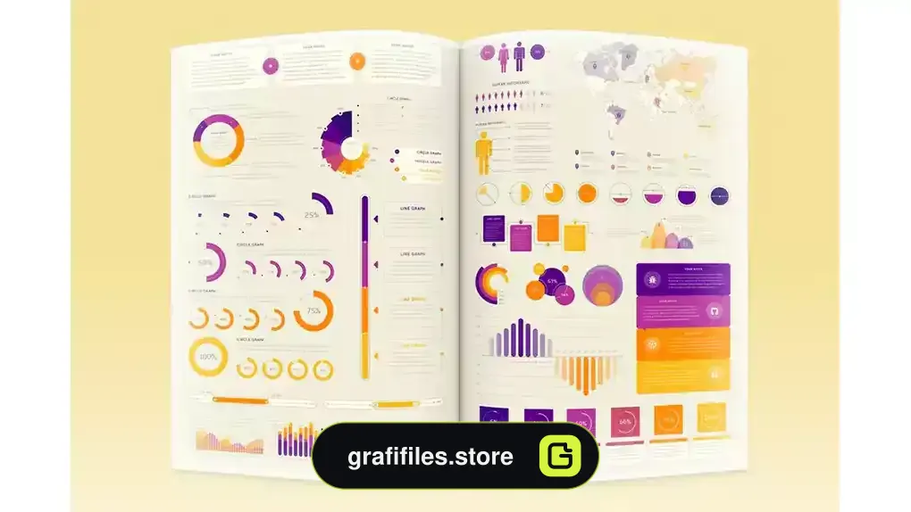 وکتور اجزای اینفوگرافیک Infographic Elements Template