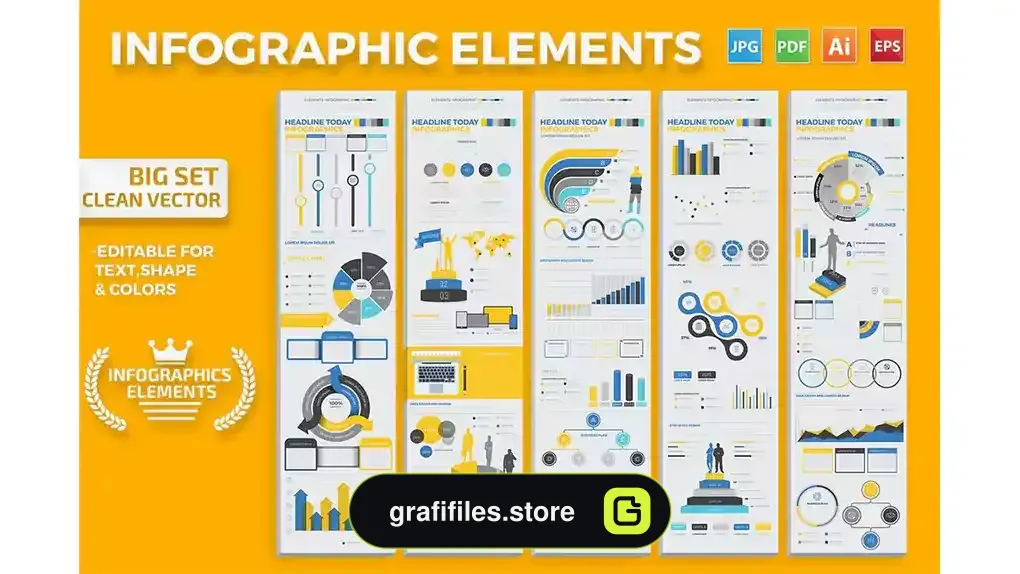 وکتور اجزای اینفوگرافیک Infographics Elements