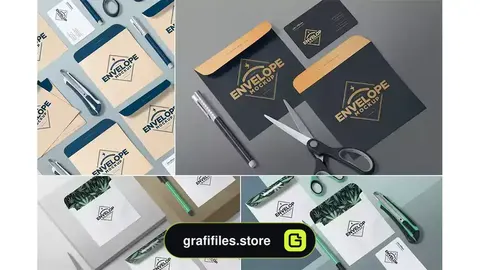 موکاپ پاکت نامه Isometric Envelope Mockups
