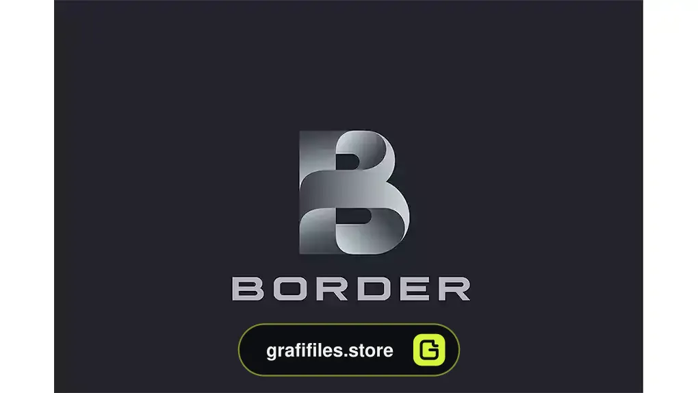 وکتور لوگو Letter B Logo design Ribbon style