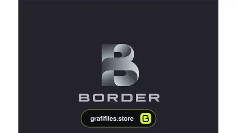 وکتور لوگو Letter B Logo design Ribbon style